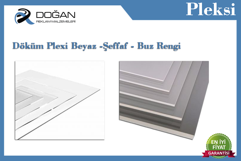 Plexi  2mm Beyaz Şeffaf Buz Rengi